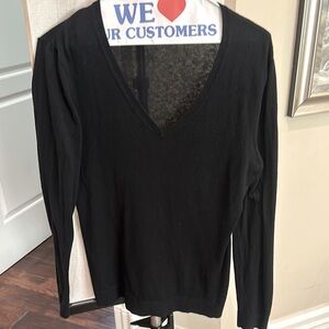 The Line Classic Black V-Neck Sweater